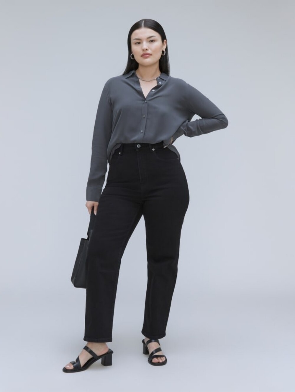 NWOT Everlane Black Curvy Way-High  Hourglass Jean - Size 33R